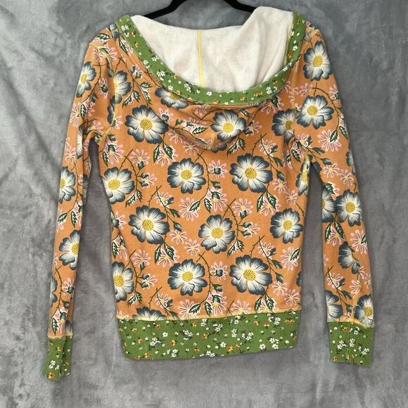 Vintage Y2K Lucky‎ Brand Hoodie Boho Multi Floral Women’s Small Retro Pullover - Picture 4 of 11